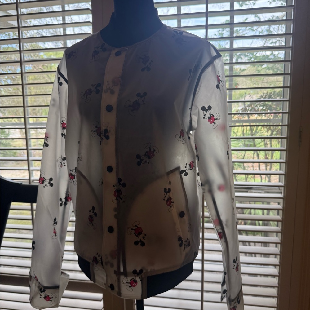 Women's White Mickey Mouse Rain Jacket